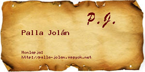 Palla Jolán névjegykártya